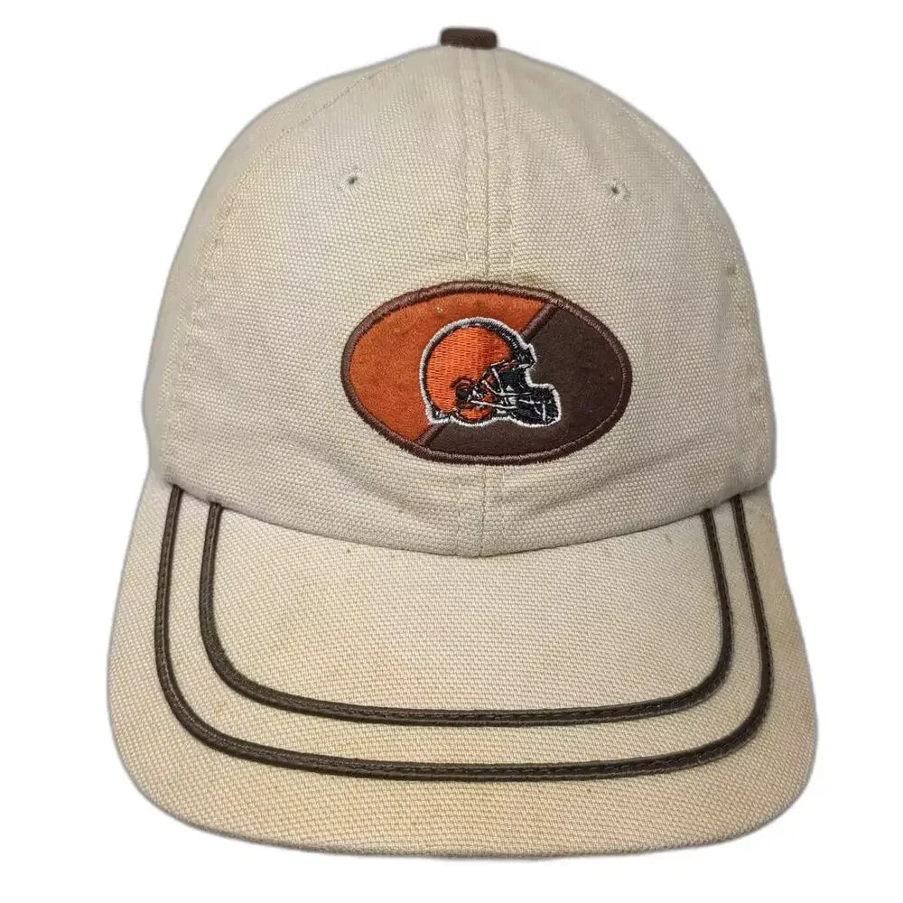 Cleveland Browns NFL Beige Brown Baseball Cap One Size Logo Strapback Hat